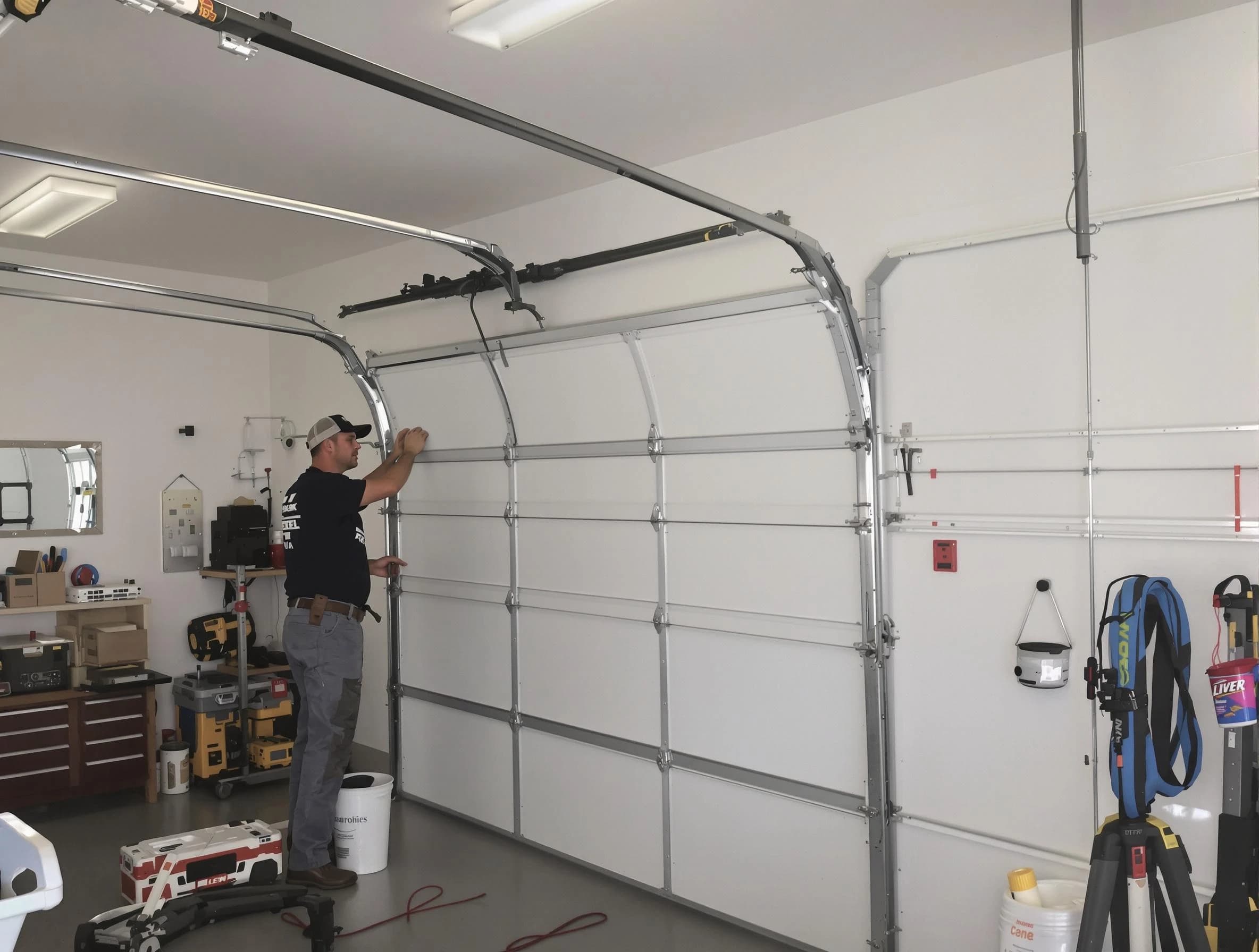 Sandy Springs Garage Door Repair team installing new garage door in Sandy Springs