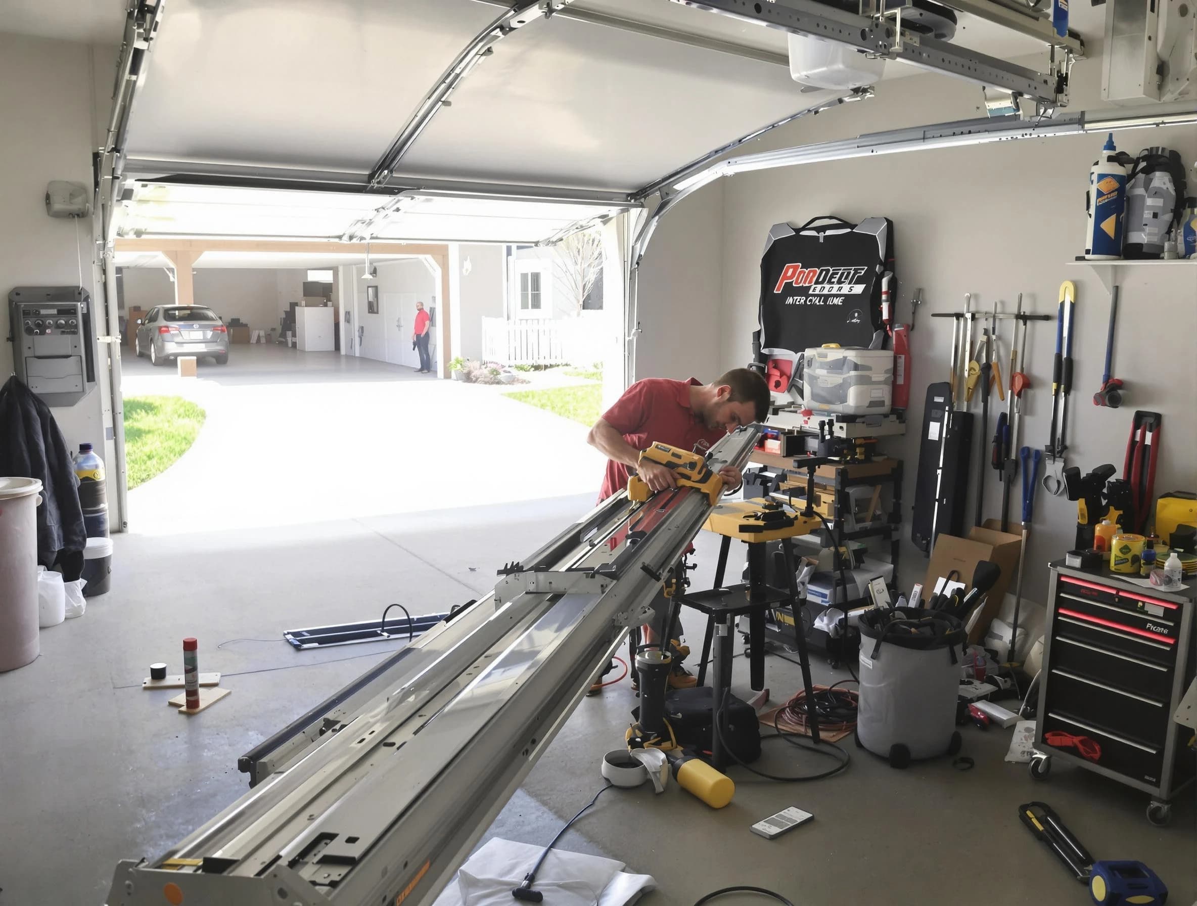 Sandy Springs Garage Door Repair expert performing track repair in Sandy Springs
